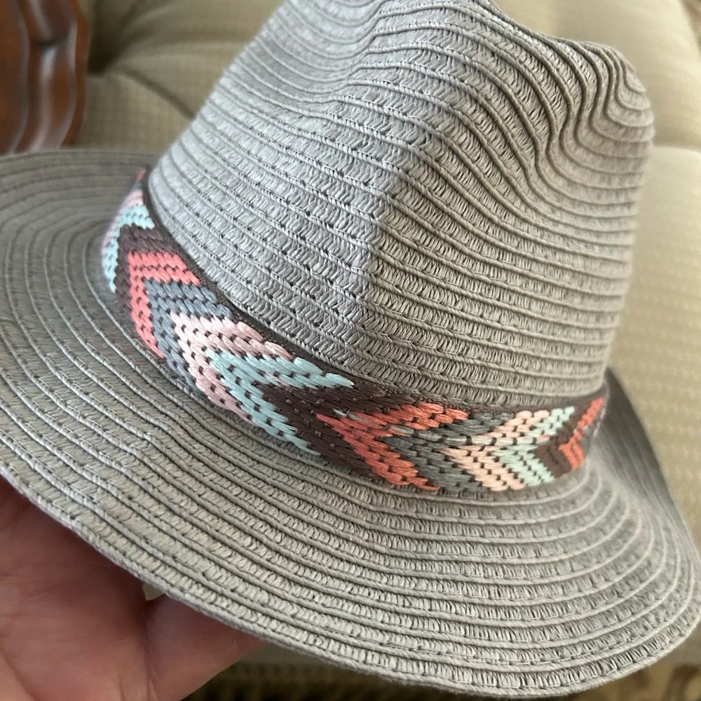 Eugenia Kim X Anthropology Fedora Hat with multi colored band